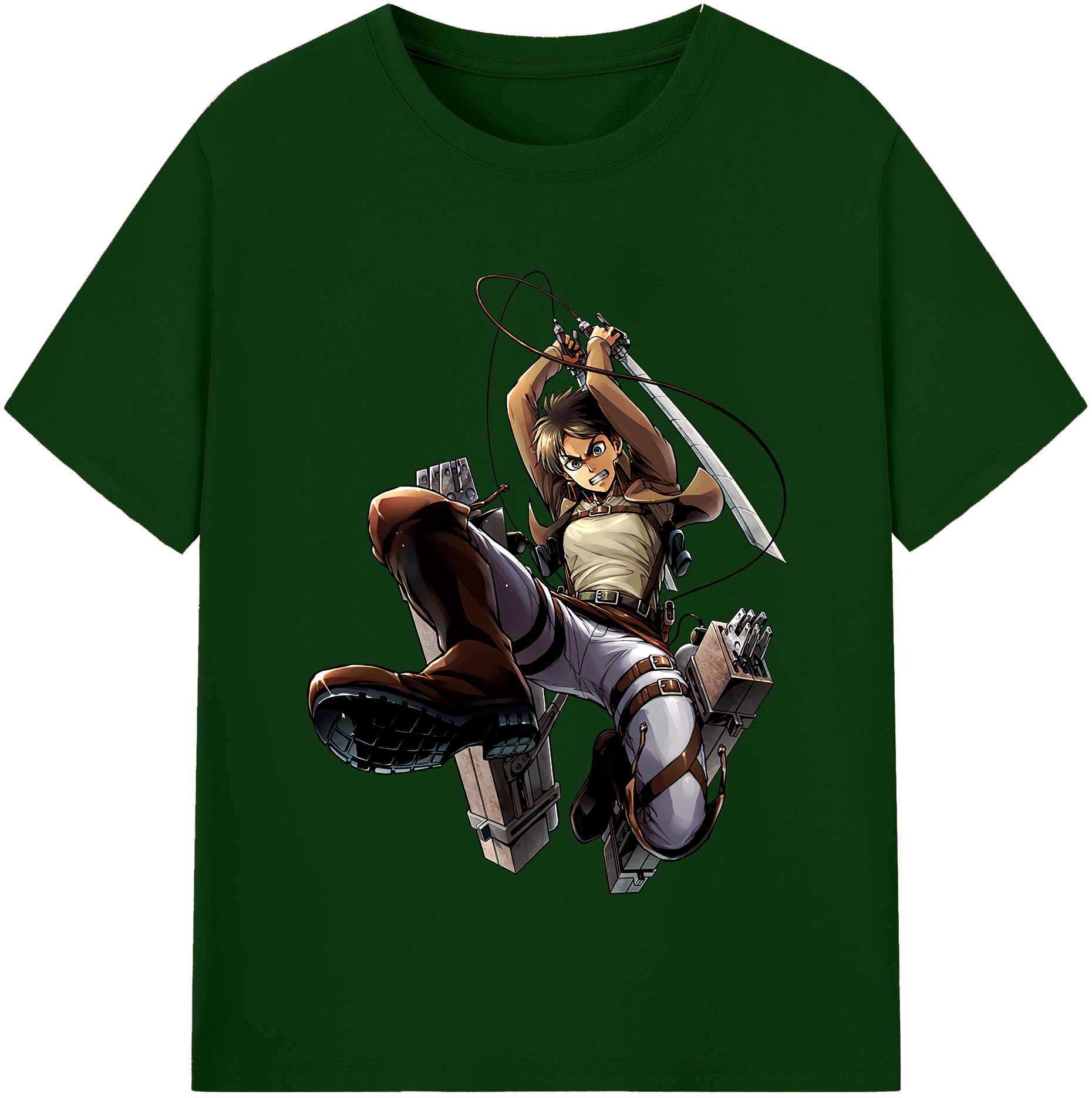 （画像用） 進撃の巨人 エレン･イェーガー Attack on Titan Eren Jäger 綿100％半袖Tシャツ（フロントプリント）